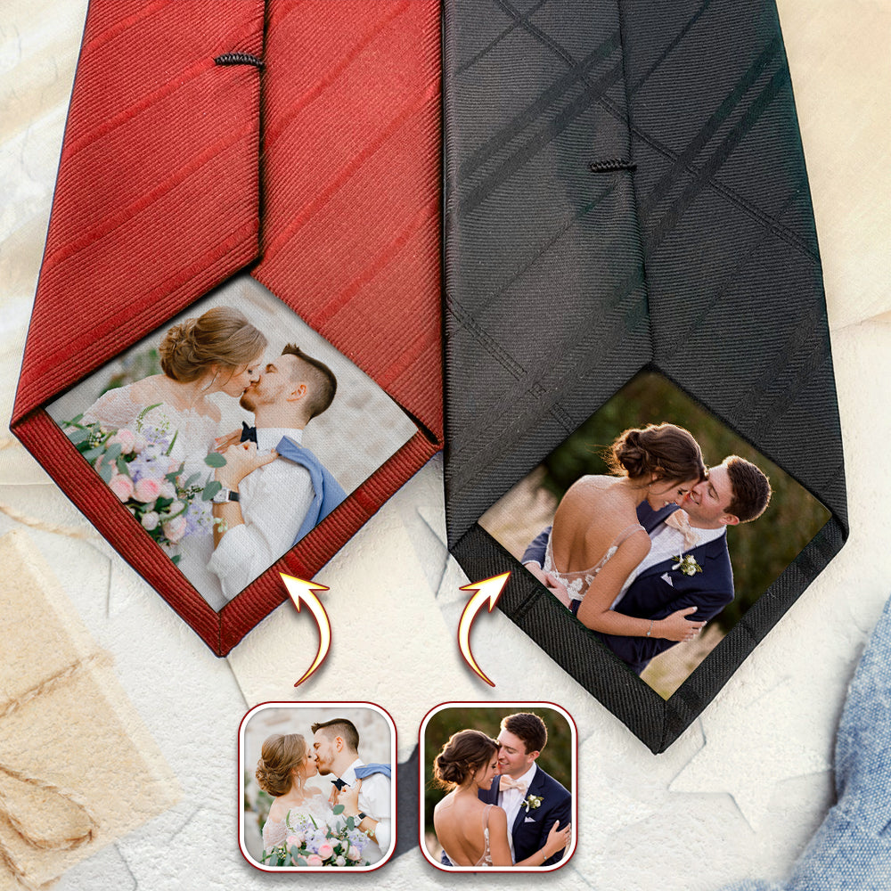 Custom Couple Photo Tie Patch For Men Gift For Him, Wedding Gift HA75 897896