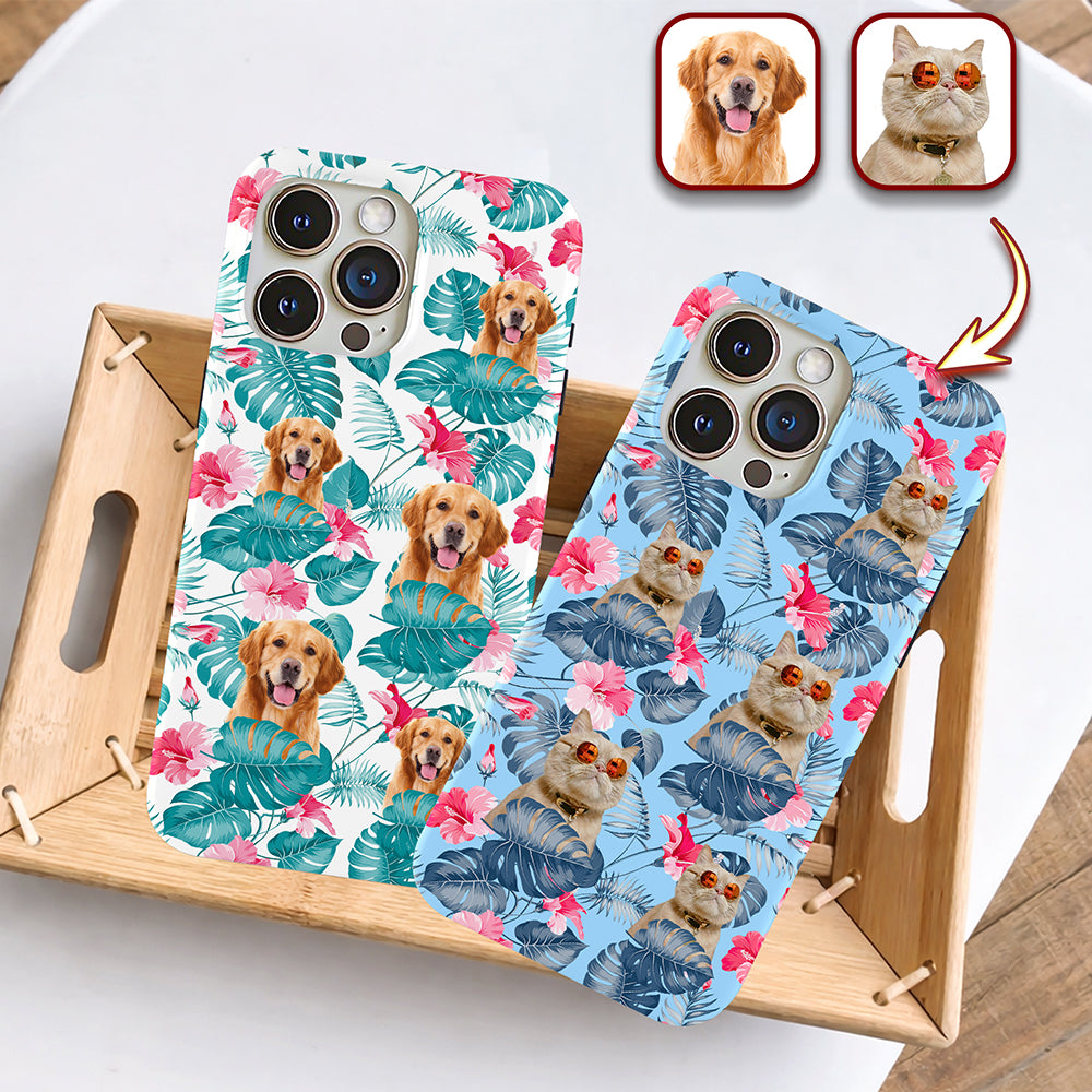 Custom Photo Dog Cat Tropical Phone Case Gift For Pet Lovers HA75 920226