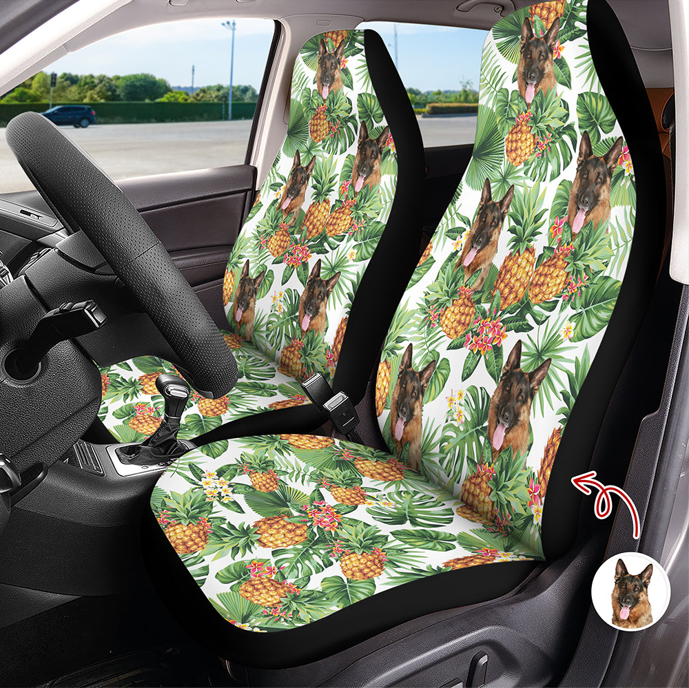 Custom Dog Photo Tropical Summer Pattern Car Seat Cover HO82 902390
