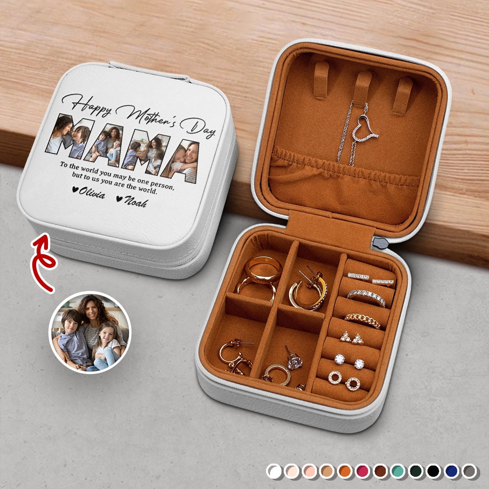 Custom Photo Happy Mother's Day Travel Jewelry Box Gift For Mom TH10 169485