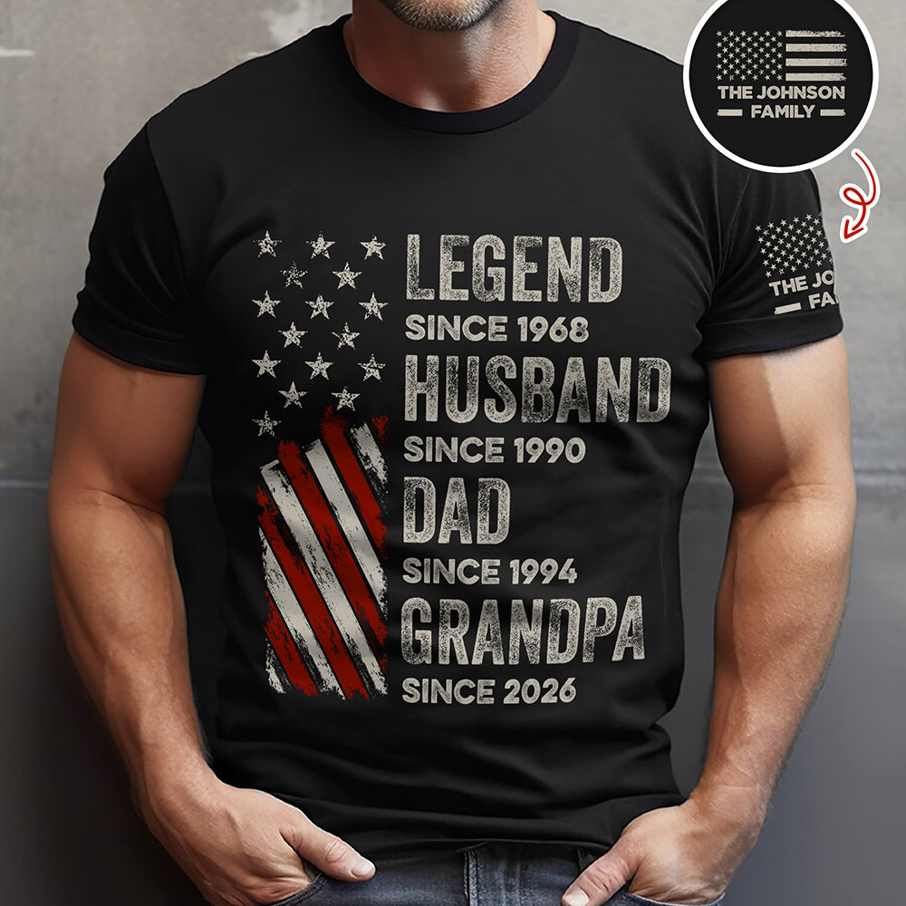 Personalized Family Name Father's Day Gifts, Legend, Husband, Dad And Grandpa Dark Shirt HO82 902708