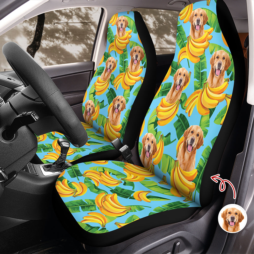 Custom Dog Photo Tropical Summer Pattern Car Seat Cover HO82 902390
