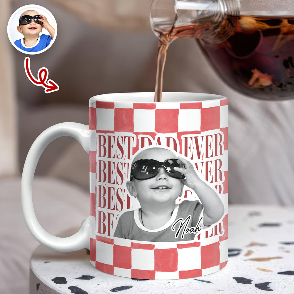 Custom Vintage Photo Best Dad, Mom Ever Print Full Mug - Personalized Gift for Parents LM32 669019