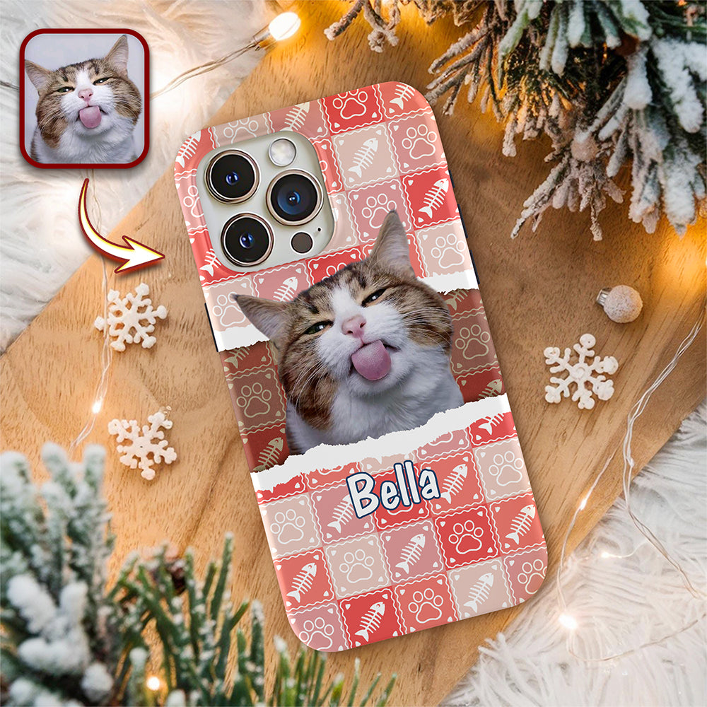Custom Cute Dog Cat Photo Hide And Seek Paw Phone Case Gift LM32 895621