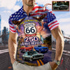 Custom Car Photo Celebrate 100 Years of Road Route 66 and America 250th Anniversary Polo Shirt CH07 910518