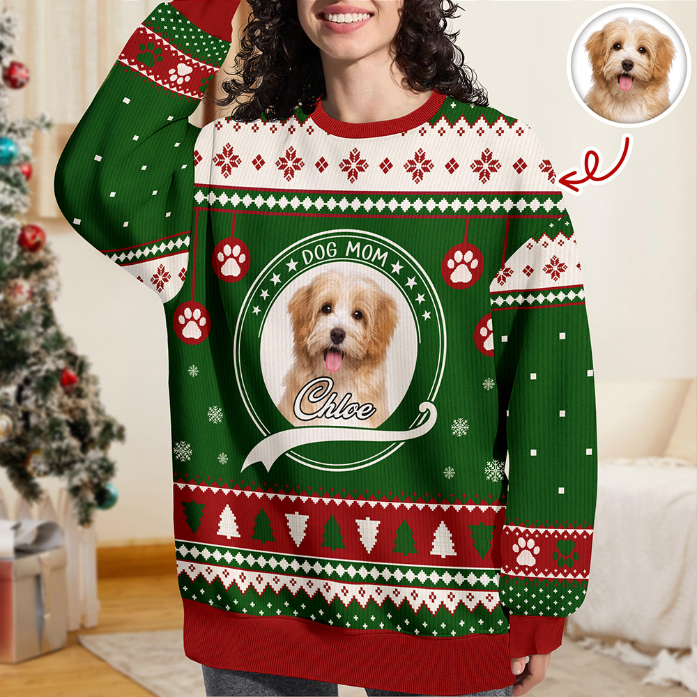 Custom Dog Mom/ Dog Dad Christmas Ugly Sweater For Dog Lover TH10 896221