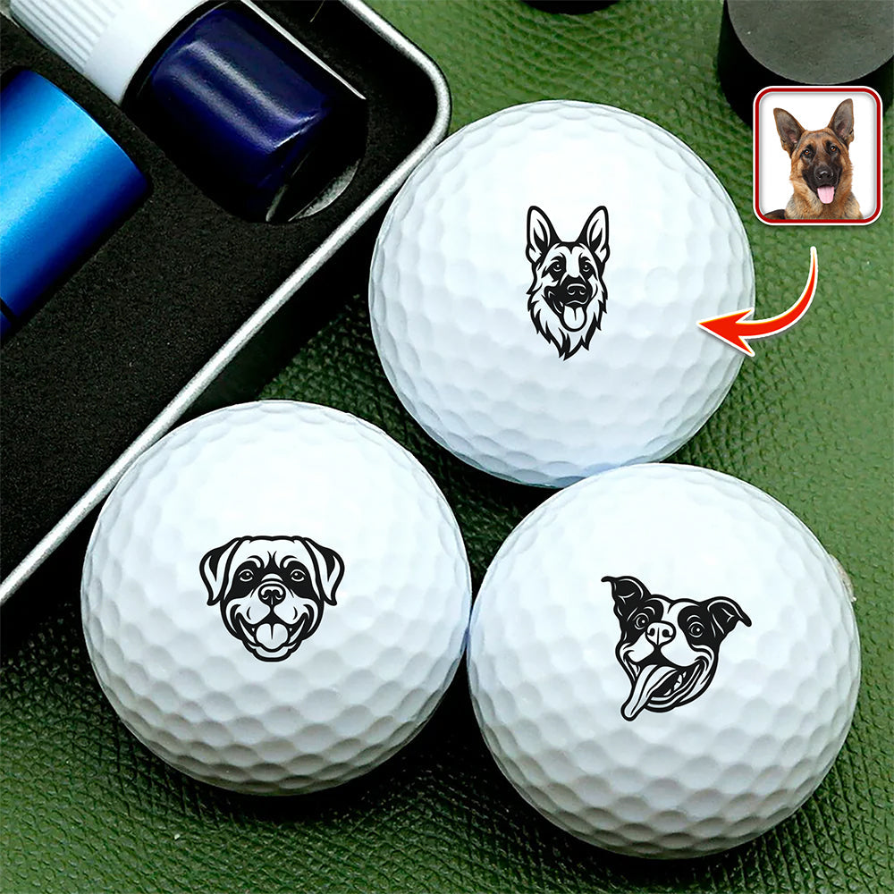 Custom Dog Photo Golf Ball Stamp Box, Golf Club Gift, Golf Lovers Gift TH10 896919