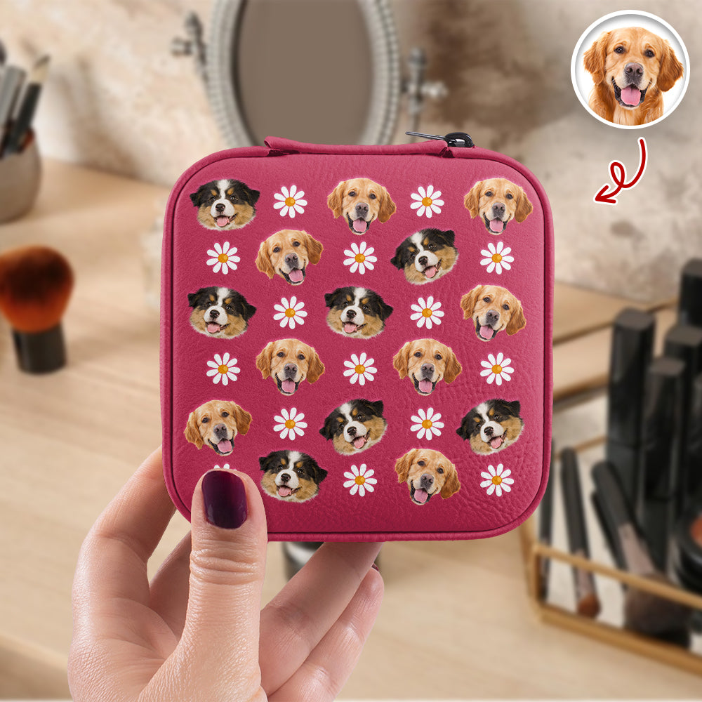Custom Dog Cat Photo With Icon Travel Jewelry Box Gift For Mom TH10 169487