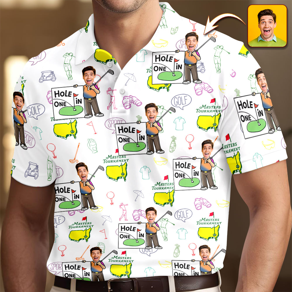 Custom Funny Face Golf Masters Tournament Polo Shirt Personalized Gift For Golfer LM32 897621