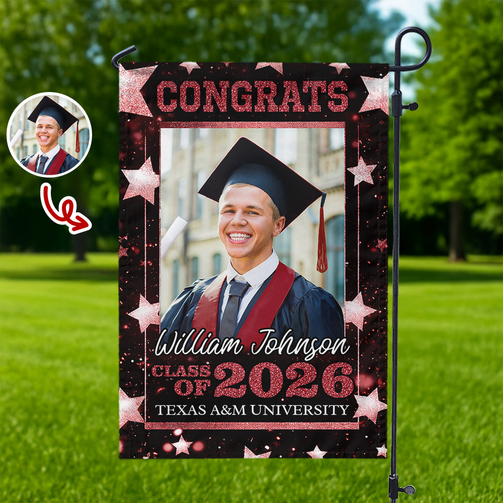 Custom Photo Congrats Class Of 2026 Graduation Garden Flag HA75 920452