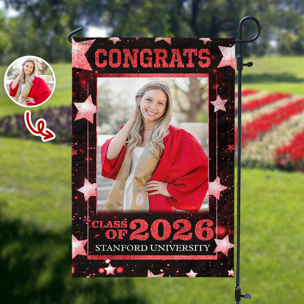 Custom Photo Congrats Class Of 2026 Graduation Garden Flag HA75 920452