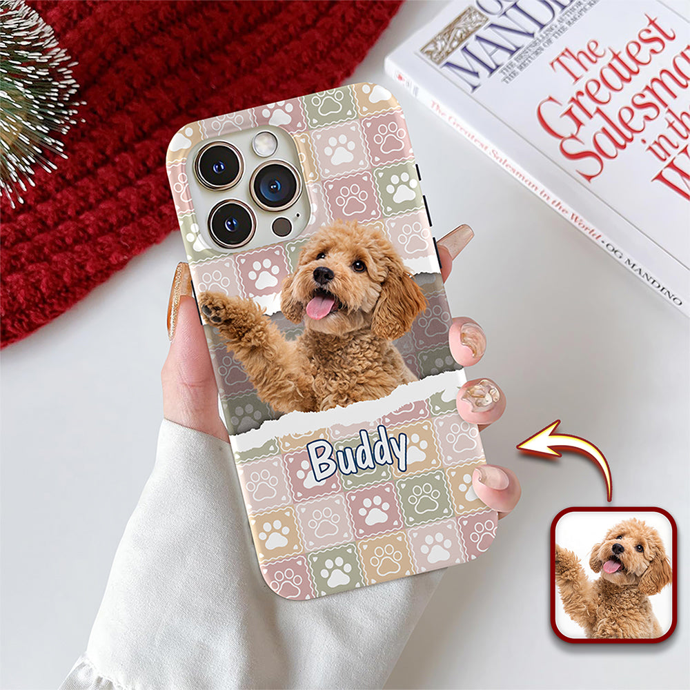 Custom Cute Dog Cat Photo Hide And Seek Paw Phone Case Gift LM32 895621