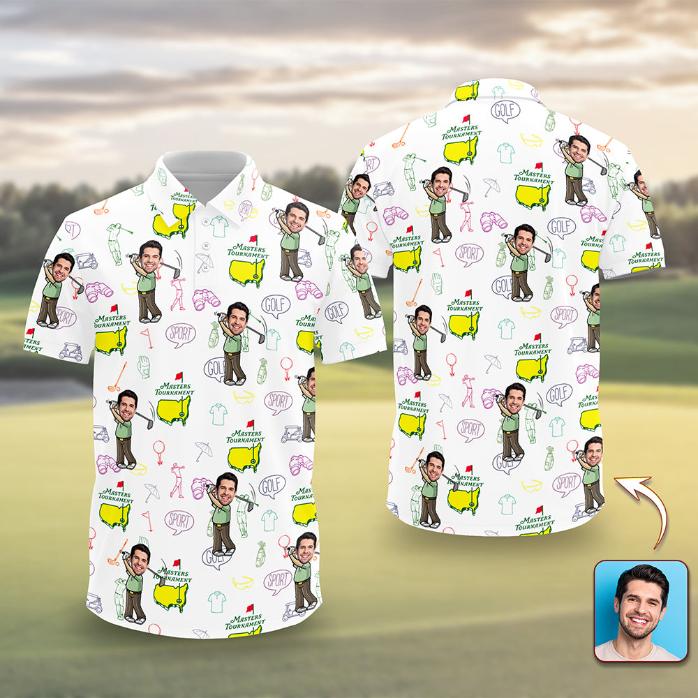 Custom Funny Face Golf Masters Tournament Polo Shirt Personalized Gift For Golfer LM32 897621