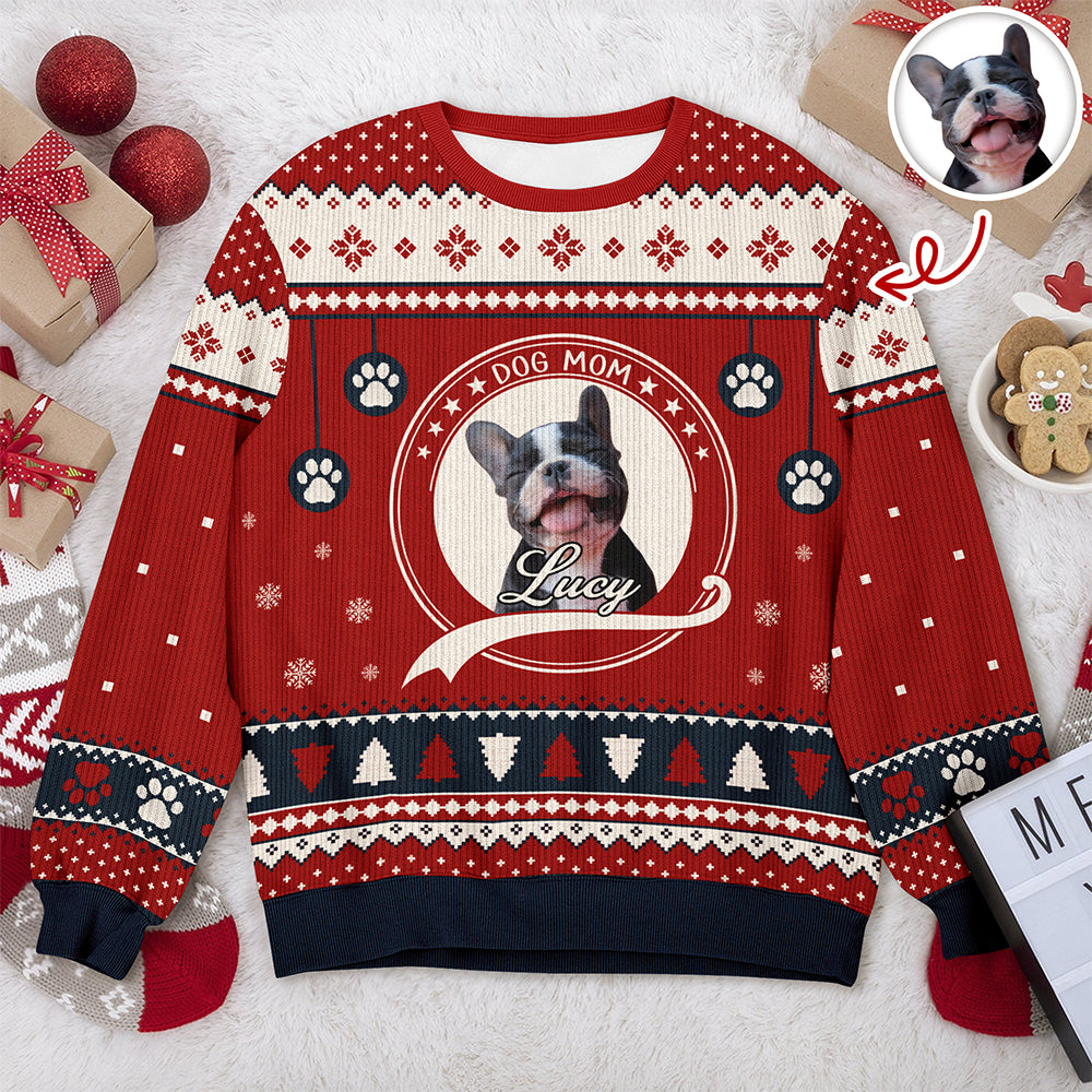 Custom Dog Mom/ Dog Dad Christmas Ugly Sweater For Dog Lover TH10 896221