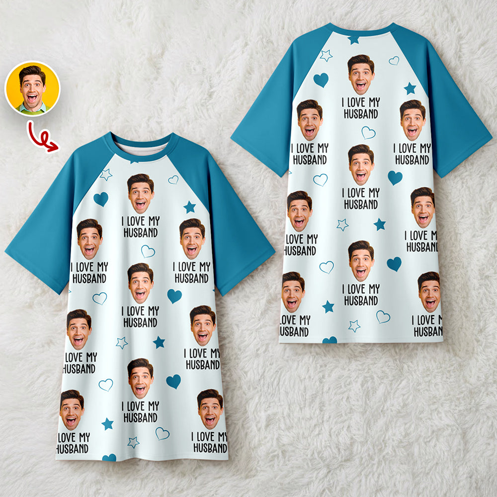 Custom Face Photo I Love My Husband Nightgown LM32 899661