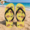 Custom Dog Photo Tropical Summer Pattern Flip Flops - Personalized Beach Gift For Dog Lovers CH07 911720