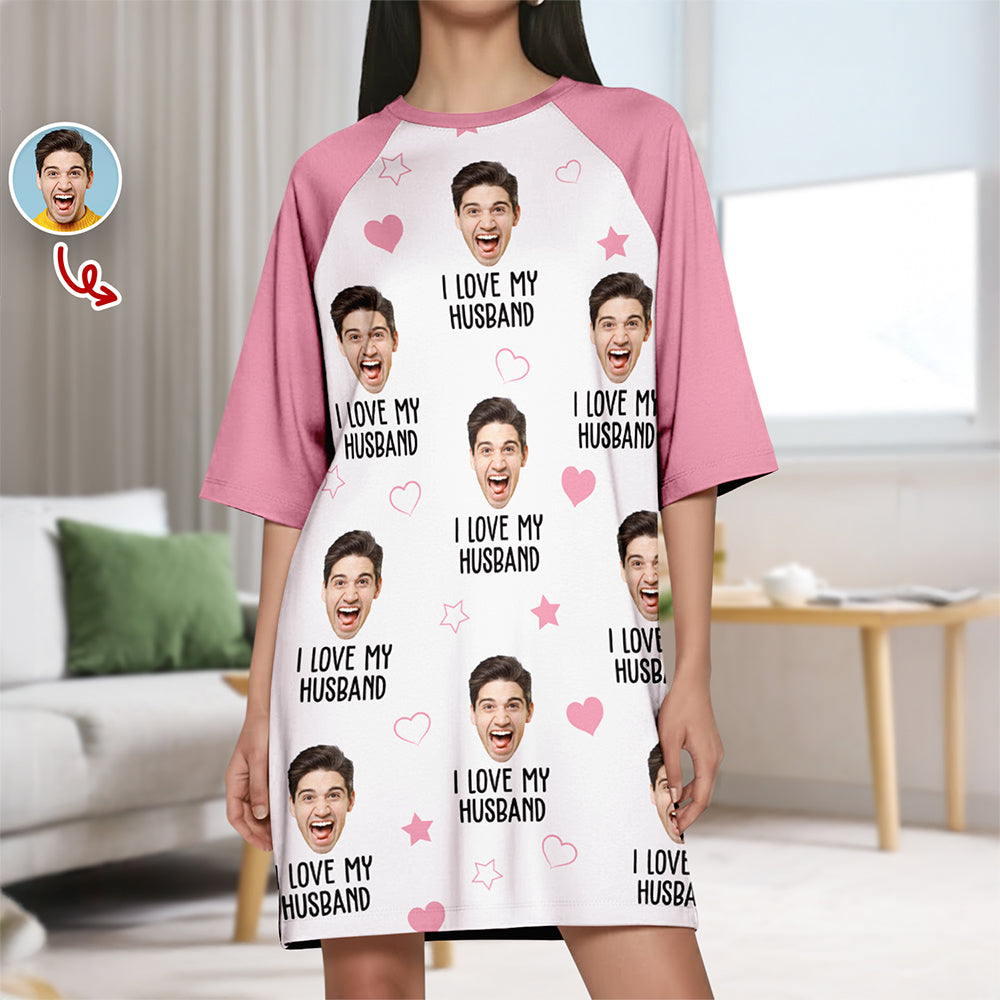Custom Face Photo I Love My Husband Nightgown LM32 899661