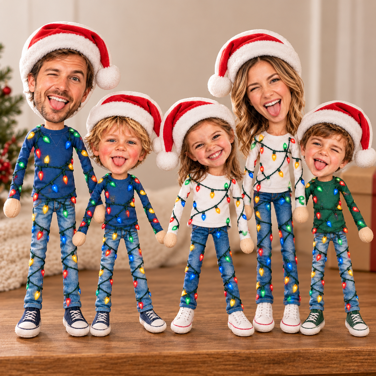 Personalized Family Member Photo Christmas Light Mini Me Doll Funny Gift CH07 180988