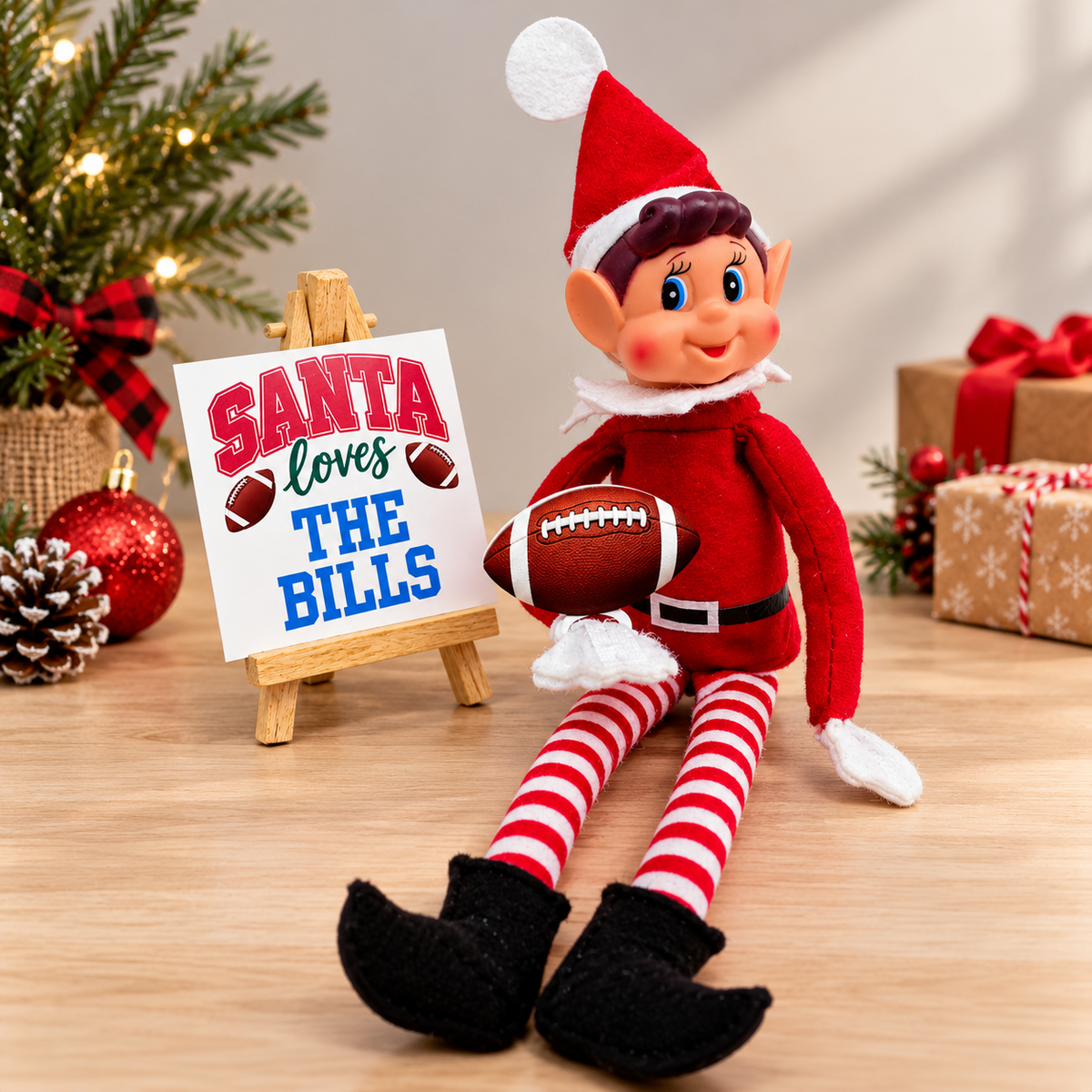 Elf Football Acrylic Prop, Christmas Elf Accessory CH07 180906