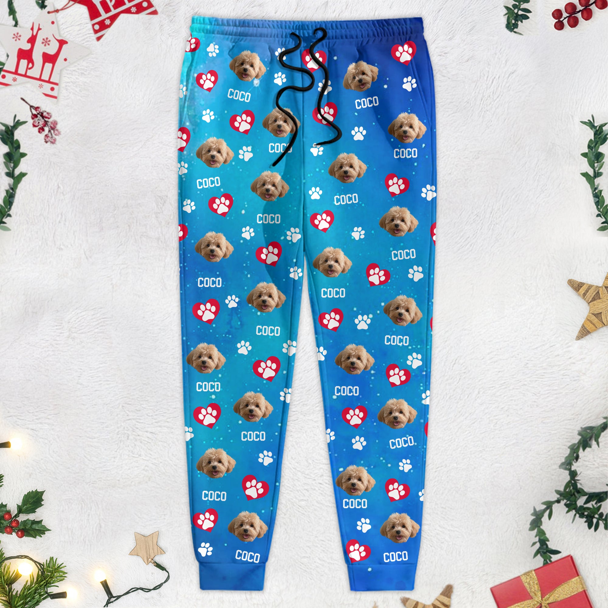 Custom Photo Dog Cat With Paw Icon Pet Sweatpants T286 HN590