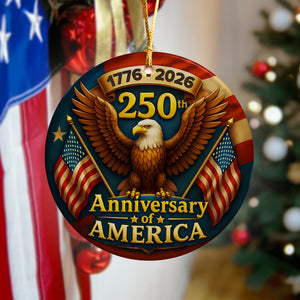250 years of America Eagle & Flag 2D Ceramic Ornament HO82 900348
