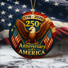 250 years of America Eagle & Flag 2D Ceramic Ornament HO82 900348