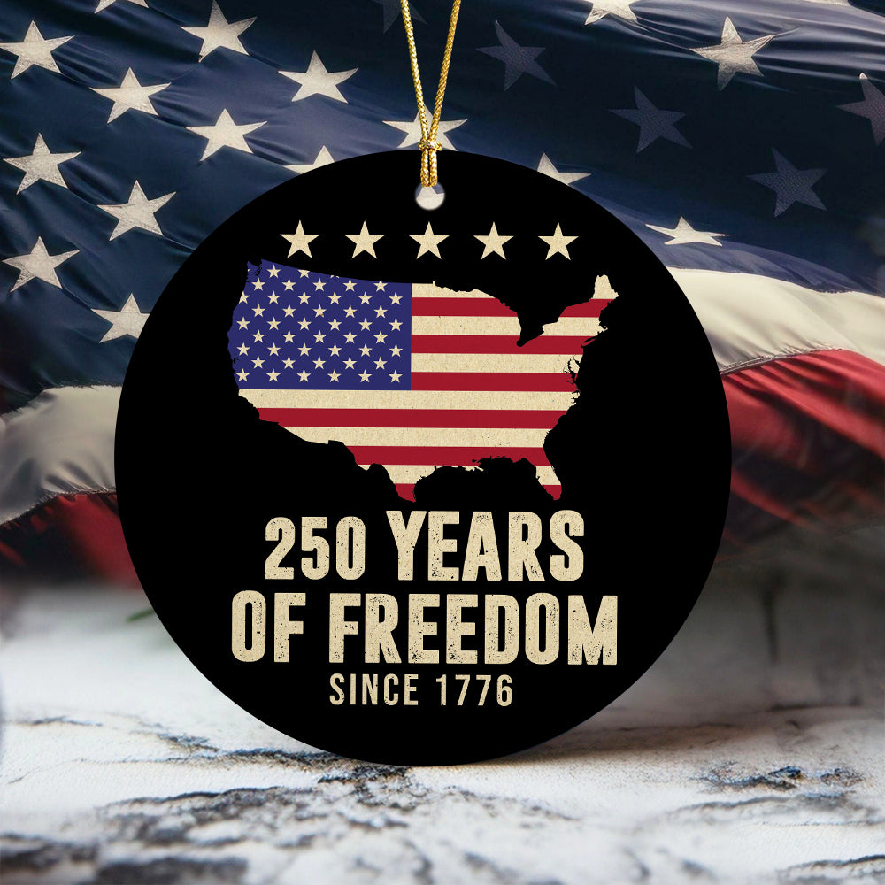 America 250th Anniversary 1776 2026 America 250 Years of Freedom Ceramic Ornament CH07 896674