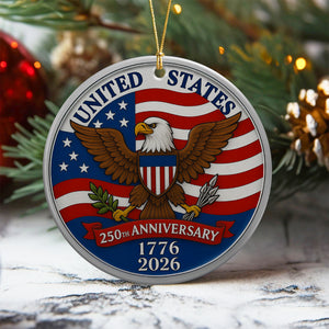 1776 -2026 American 250th Anniversary Eagle Ceramic Ornament CH07 896628