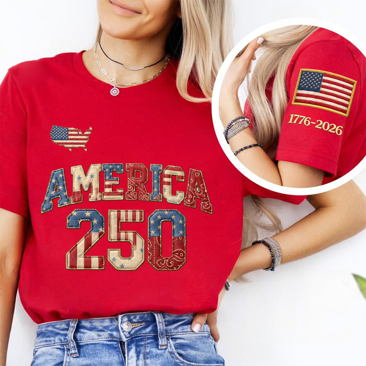 250 Years Of America Sleeve Tee Shirt - Patriotic 1776–2026 Gift TH10 169571
