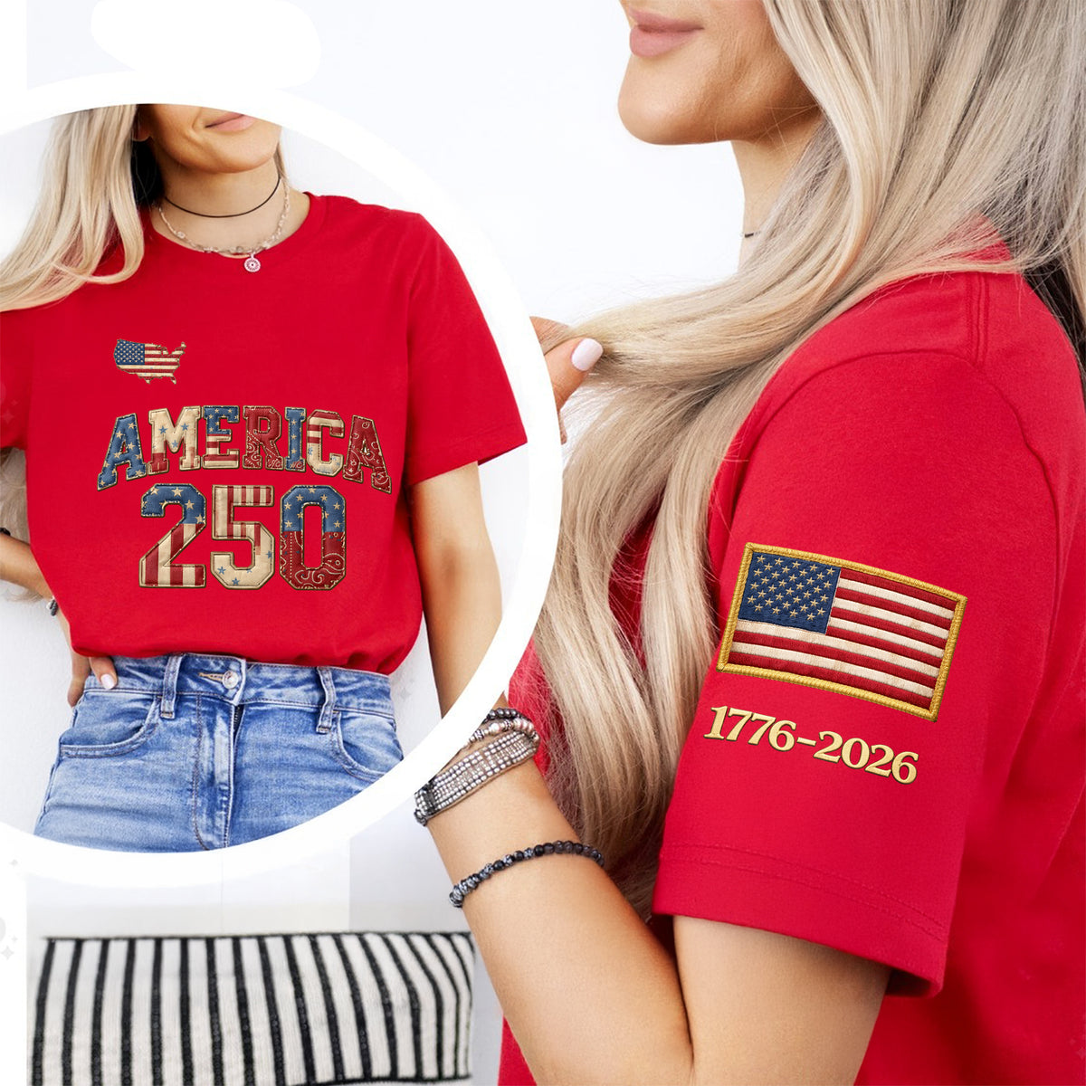 250 Years Of America Sleeve Tee Shirt - Patriotic 1776–2026 Gift TH10 169571