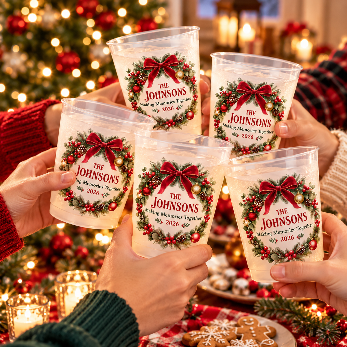 Custom Family Name Christmas Cups For Party CH07 180826