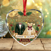 Personalized 2026 First Christmas As Mr & Mrs Heart Glass Ornament, Holiday Decoration Gift CH07 180714