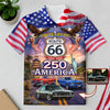 Custom Car Photo Celebrate 100 Years of Road Route 66 and America 250th Anniversary Polo Shirt CH07 910518