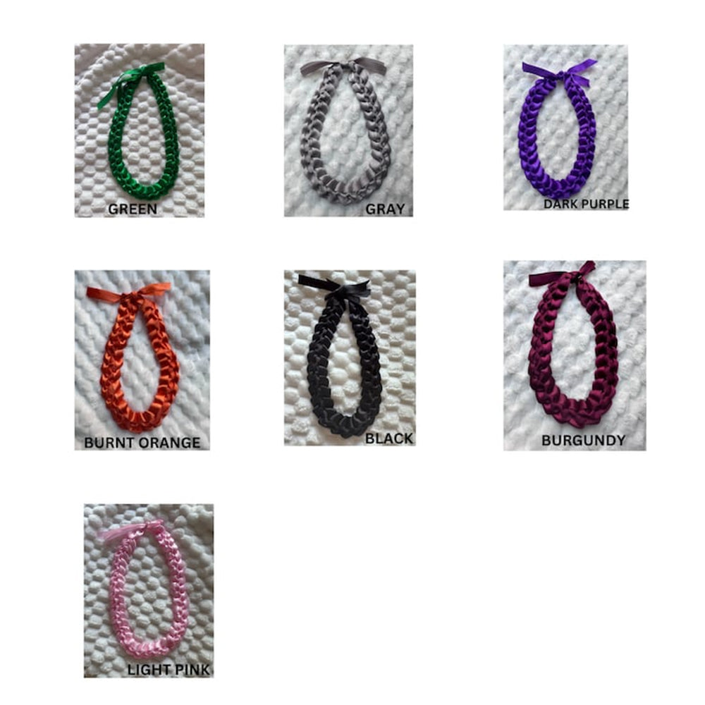 Satin Ribbon Graduation Lei with Flowers, Braided Ribbo, Gift For Graduates TH10 169101