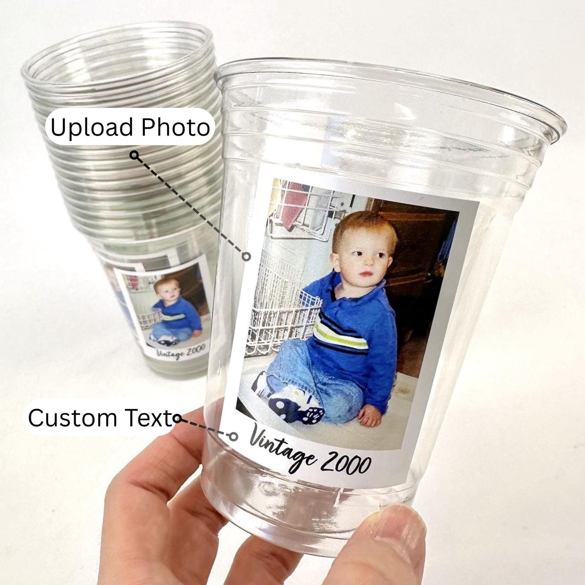Custom Photo Retro Vintage Style Plastic Cup 16oz For Parties, Trips, Birthday LM32 897937