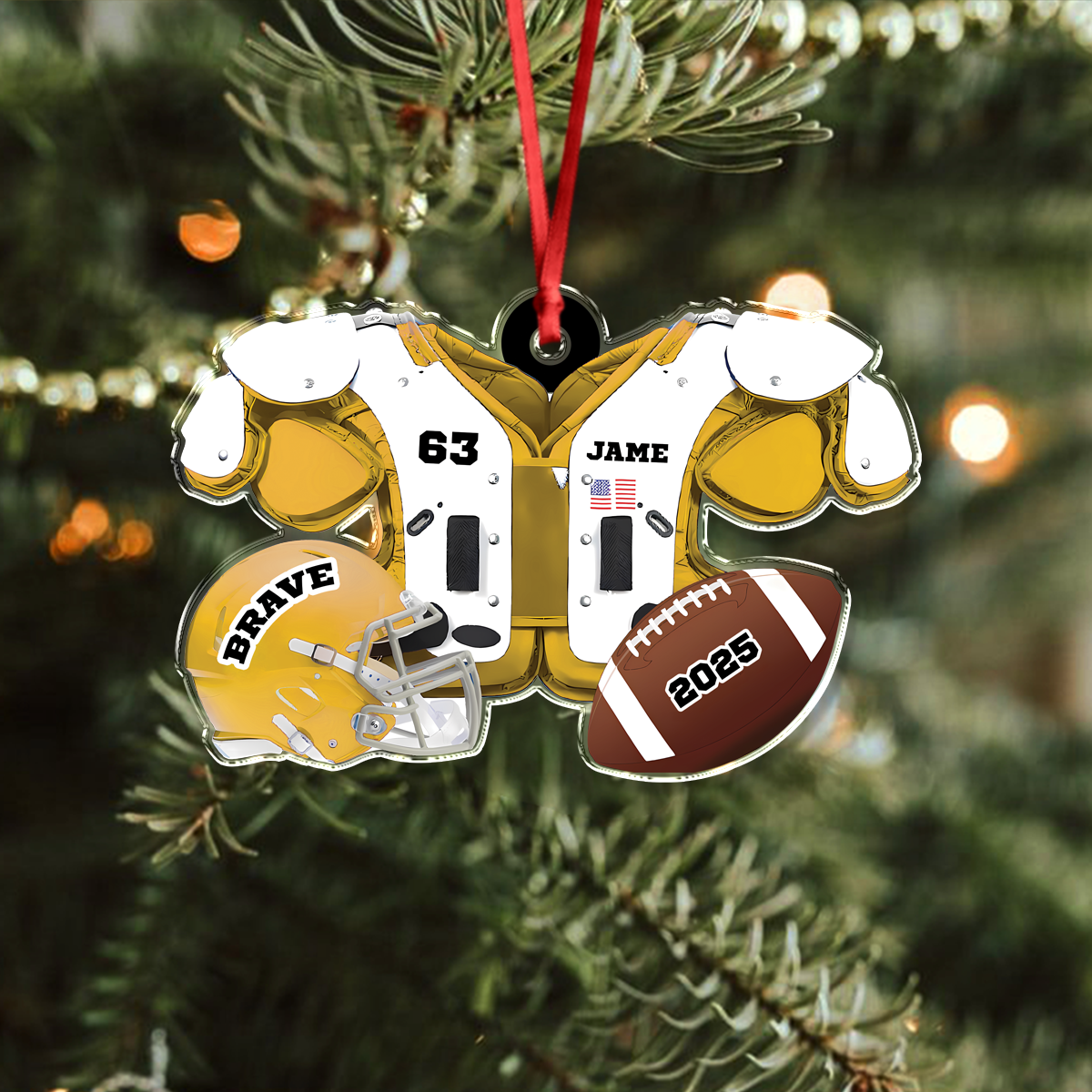 Custom Name Football American Christmas Personalized  Acrylic Ornament HA75 897664