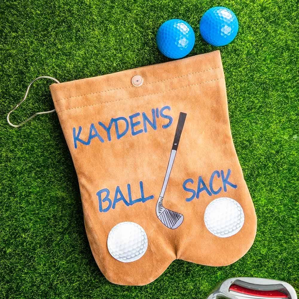 Personalised Funny Flannel Golf Ball Bag Sack with Custom Name Funny Golf Gift for Golf Lovers Men Father Husband HO82 900630