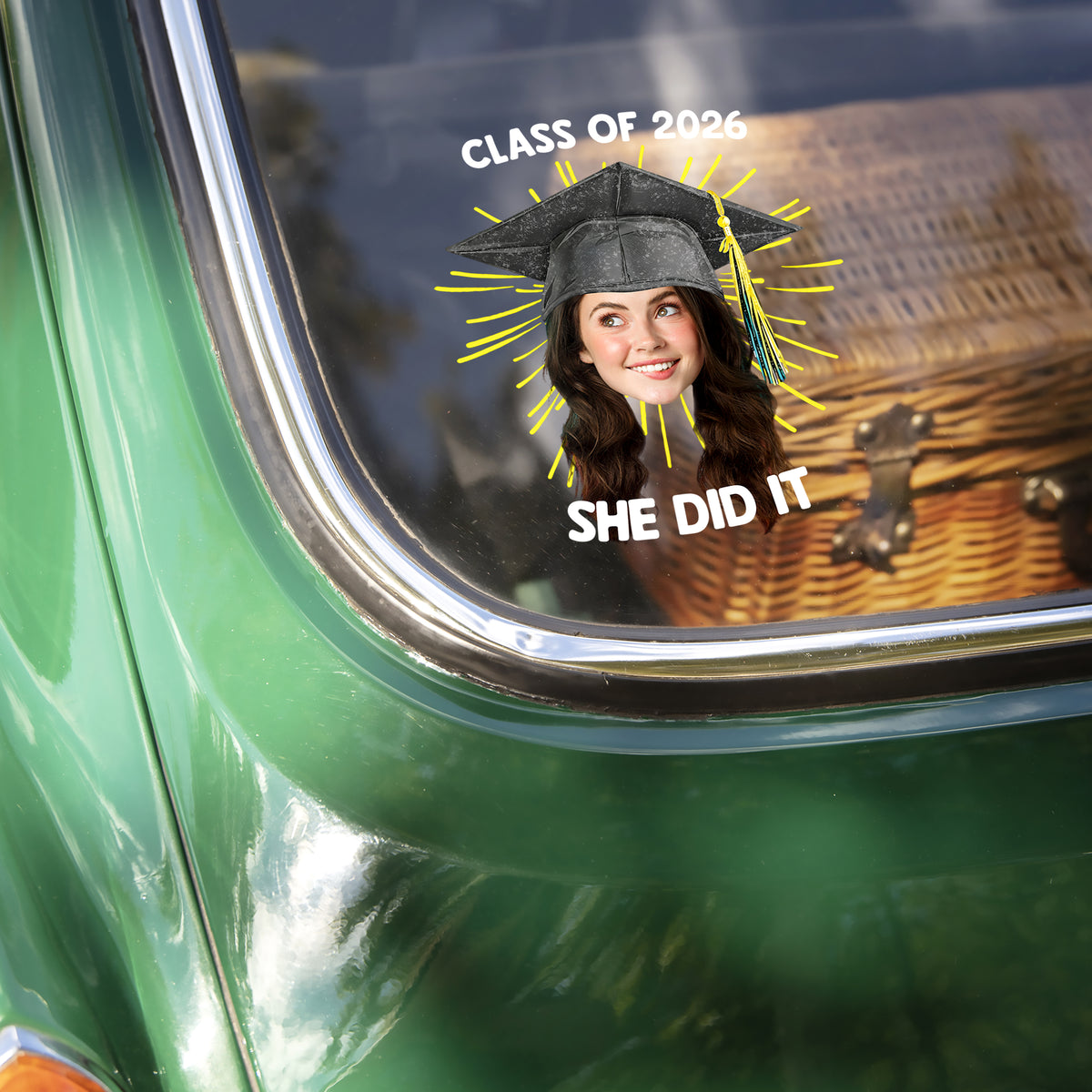 Custom Photo He/She Did It Class Of 2026 Graduation Car Window Decal Sticker TH10 169623
