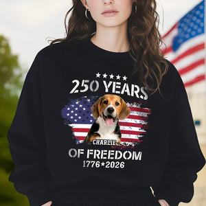 Custom Dog Photo Celebrate 250 Years of America Dark Shirt CH07 899772