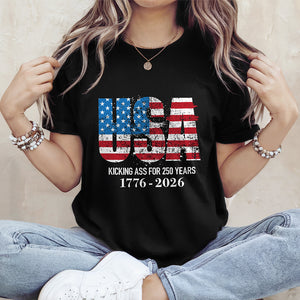 Kicking Ass For 250 Years Of Freedom Patriot Dark Shirt LM32 895157