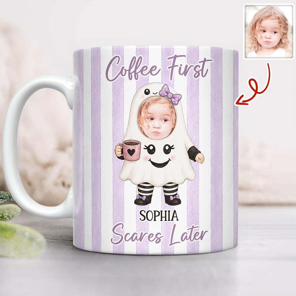 Custom Cute Baby Face Little Boo - Funny Halloween Print Full Mug LM32 669559
