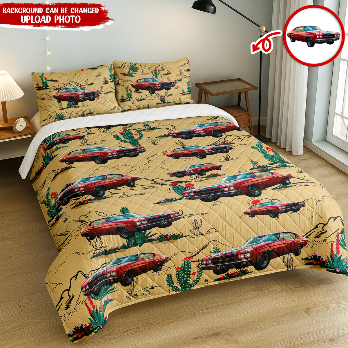 Custom Photo With Accessories Pattern Car Bedding Set Gift For Car Lovers CH07 895596