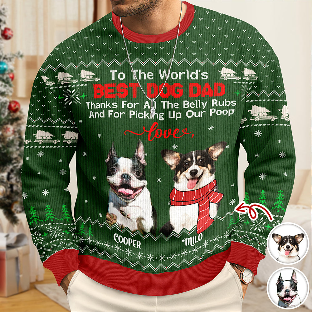 Custom Funny Dog Photo Thank For All The Belly Rubs Ugly Sweater LM32 895577