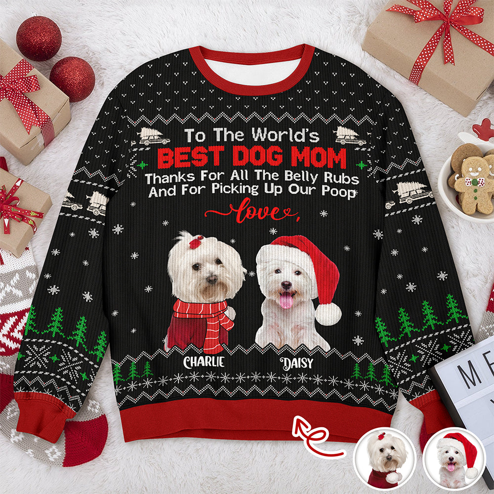 Custom Funny Dog Photo Thank For All The Belly Rubs Ugly Sweater LM32 895577