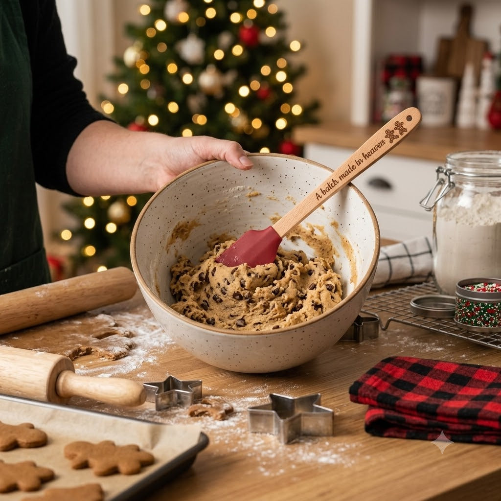 Custom Engraved Christmas Mini Silicone Spatula – Stocking Stuffer LM32 670547