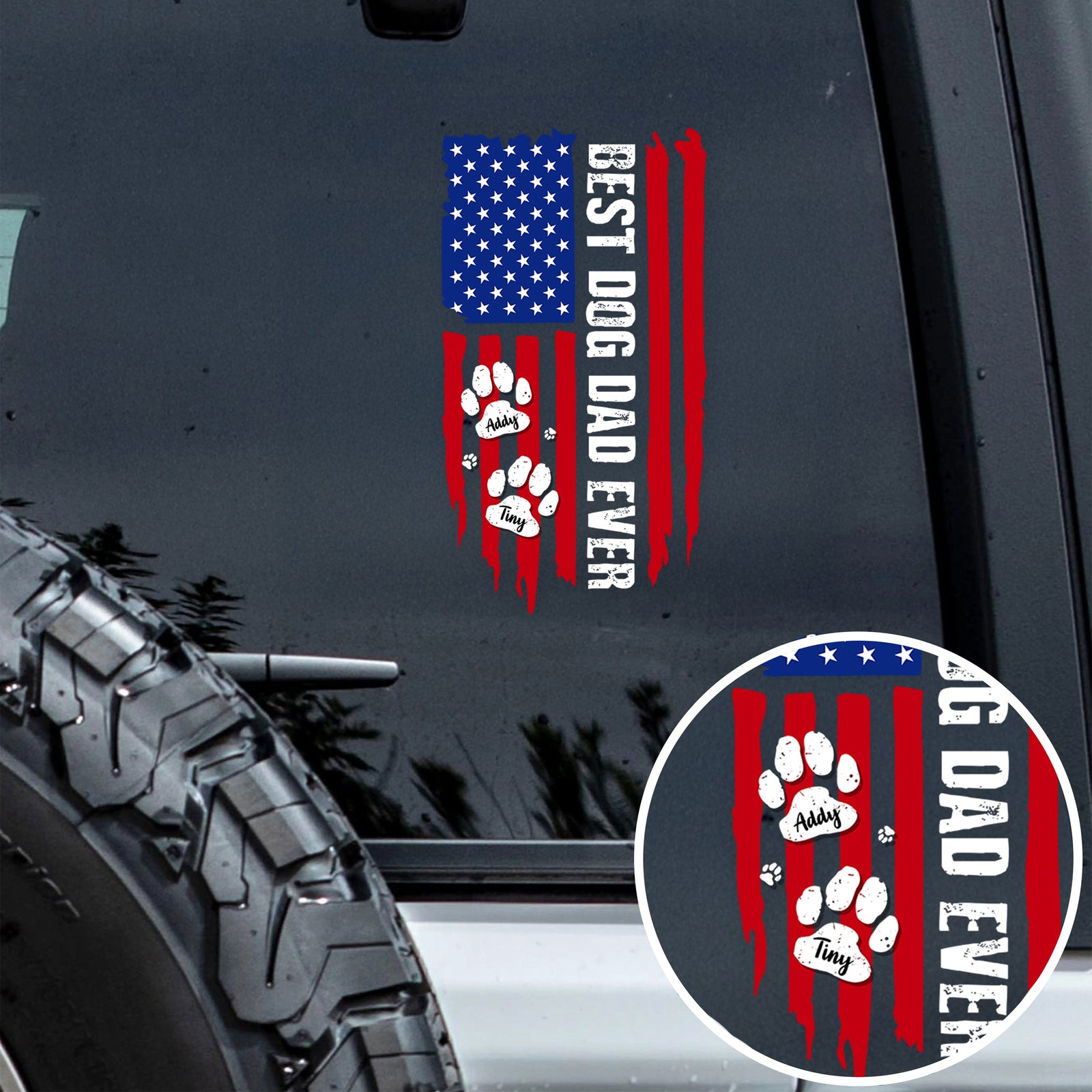 Custom Name Best Dog Dad Ever Car Window Decal Sticker TH10 169747
