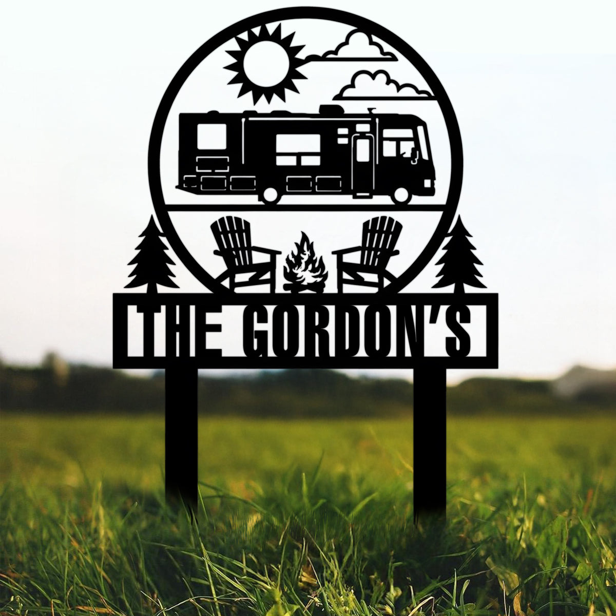 Personalized RV Campfire Garden Stake - Gift For Camping Lovers HO82 902964