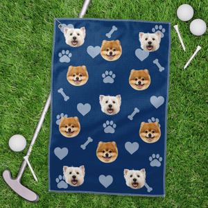 Custom Dog Photo With Bone Icon For Sport Player Golf Towel TH10 894131