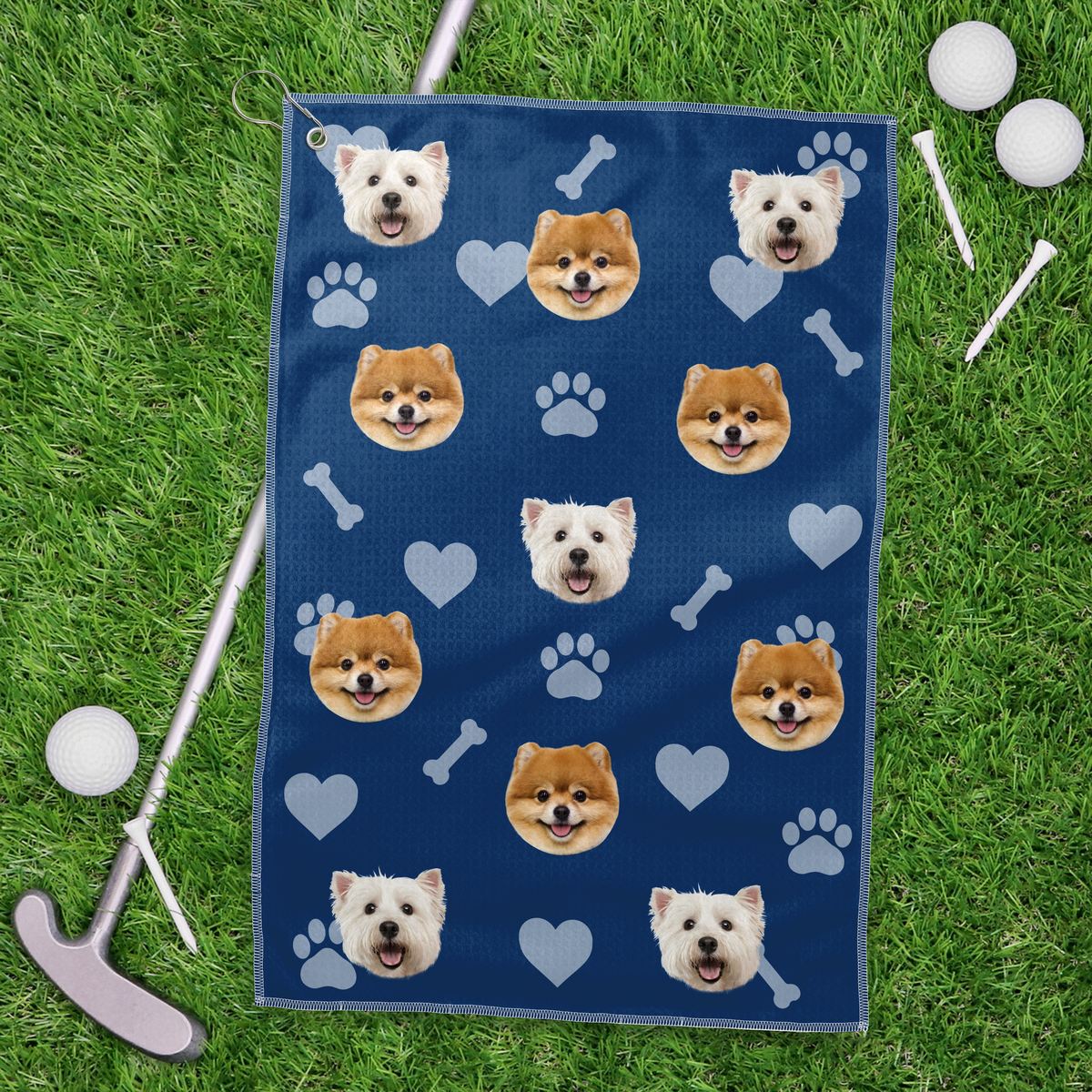 Custom Dog Photo With Bone Icon For Sport Player Golf Towel TH10 894131