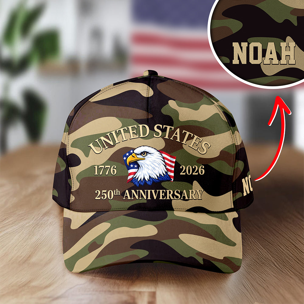 Custom Name United State America 250 Years AOP Cap TH10 169501